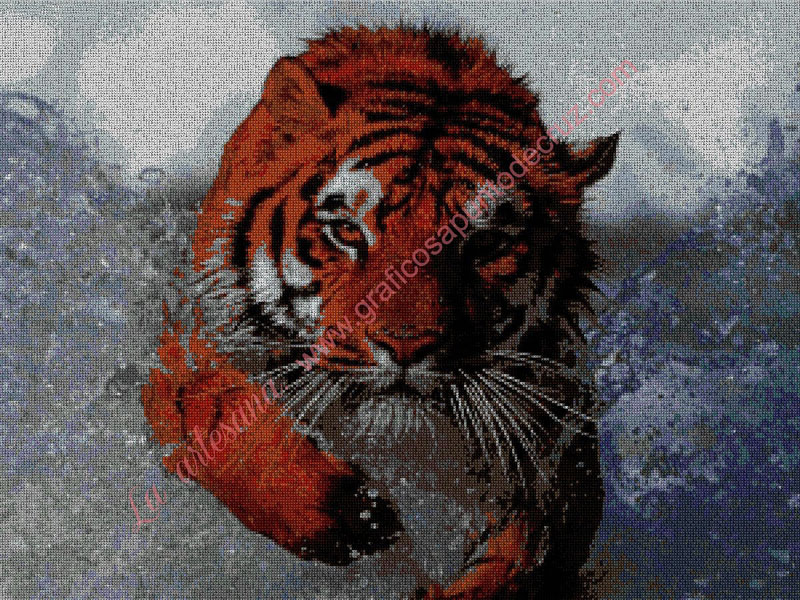 Tigre saltando en el agua
