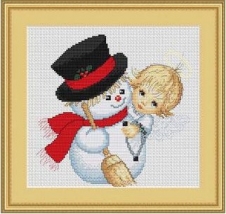 b191-angel-con-muneco-de-nieve